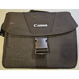 Canon Camera Shoulder Bag Black Canvas Padded Case with Adjustable Strap